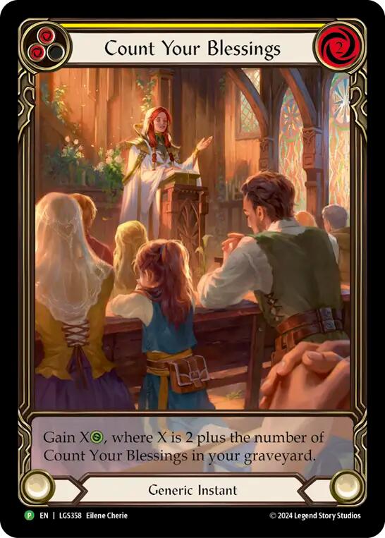 Count Your Blessings (Yellow) (Rainbow Foil) [LGS358] (Promo)  Rainbow Foil | L.A. Mood Comics and Games