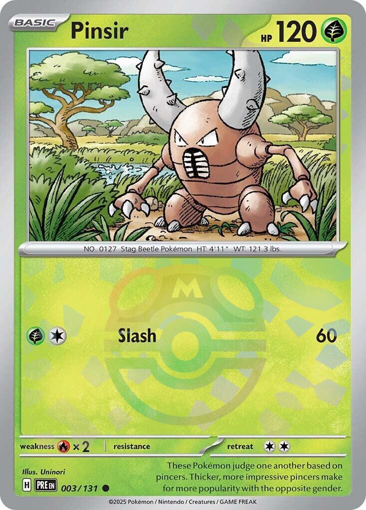 Pinsir (003/131) (Master Ball Pattern) [Scarlet & Violet: Prismatic Evolutions] | L.A. Mood Comics and Games