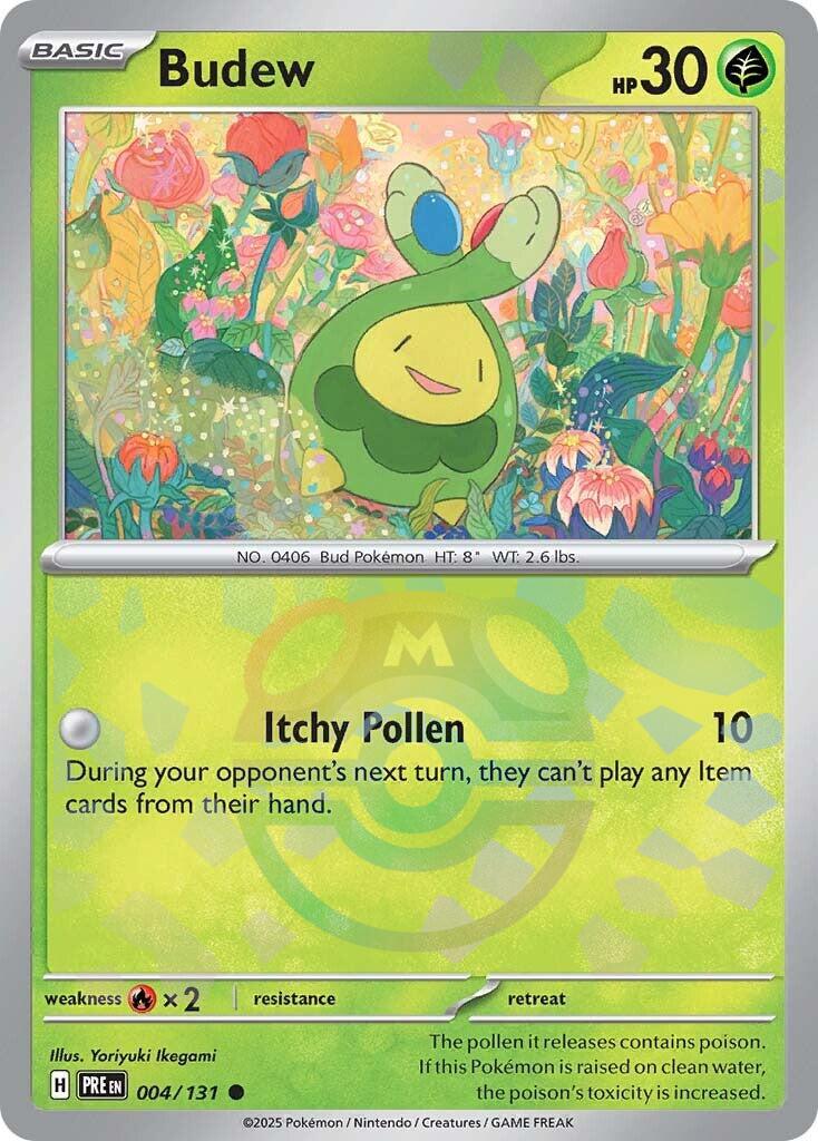 Budew (004/131) (Master Ball Pattern) [Scarlet & Violet: Prismatic Evolutions] | L.A. Mood Comics and Games