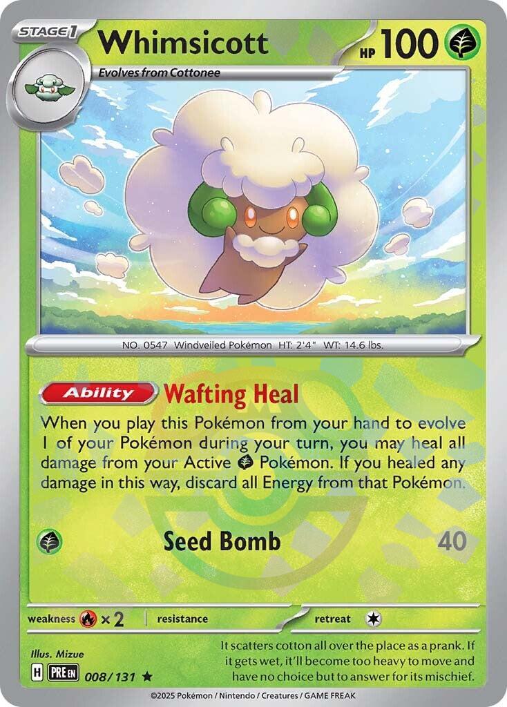 Whimsicott (008/131) (Master Ball Pattern) [Scarlet & Violet: Prismatic Evolutions] | L.A. Mood Comics and Games