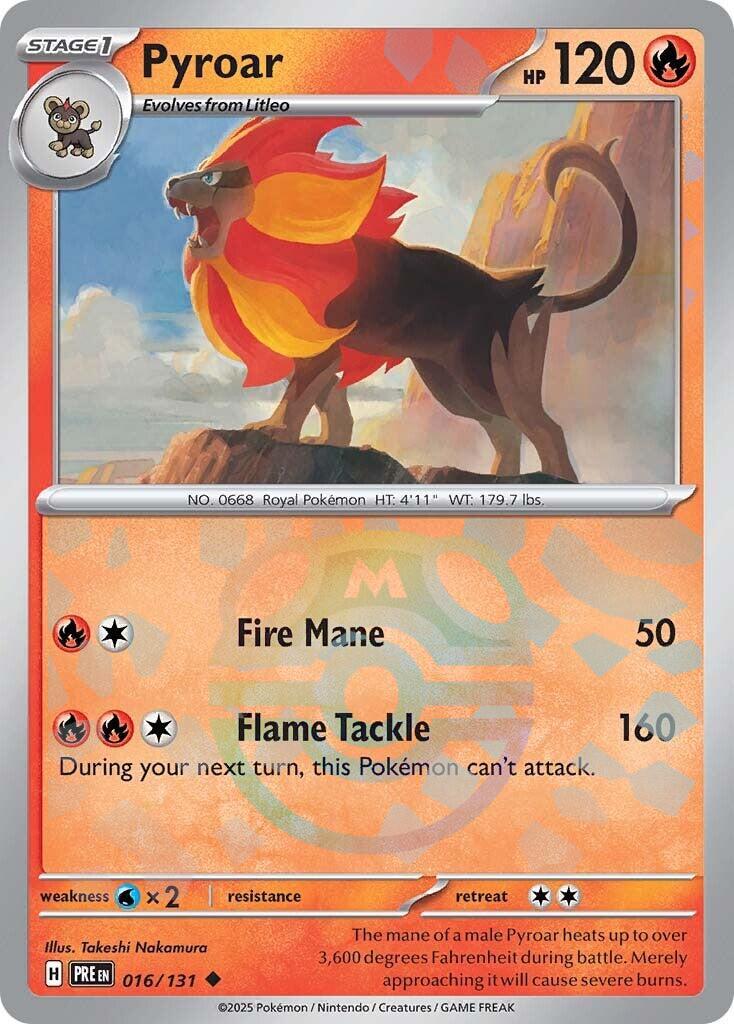 Pyroar (016/131) (Master Ball Pattern) [Scarlet & Violet: Prismatic Evolutions] | L.A. Mood Comics and Games