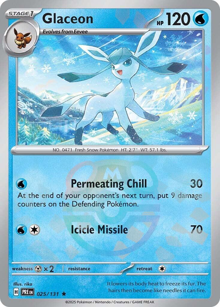 Glaceon (025/131) (Master Ball Pattern) [Scarlet & Violet: Prismatic Evolutions] | L.A. Mood Comics and Games