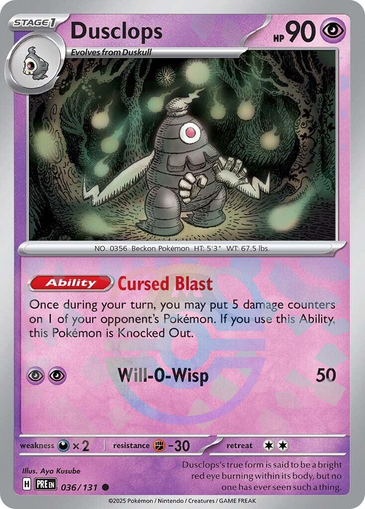 Dusclops (036/131) (Master Ball Pattern) [Scarlet & Violet: Prismatic Evolutions] | L.A. Mood Comics and Games