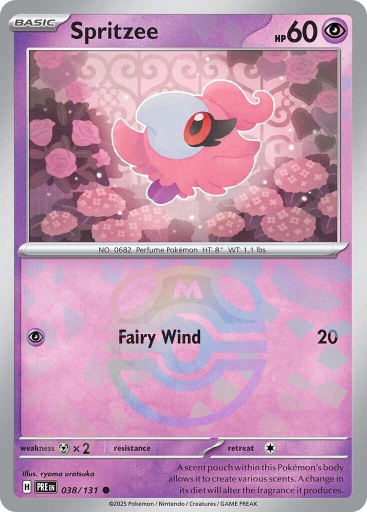 Spritzee (038/131) (Master Ball Pattern) [Scarlet & Violet: Prismatic Evolutions] | L.A. Mood Comics and Games