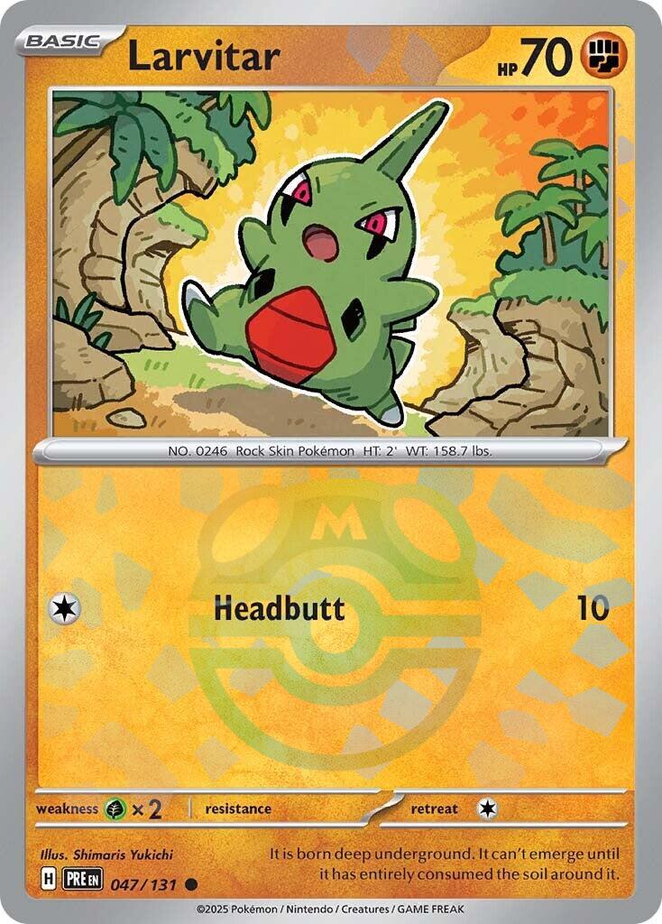 Larvitar (047/131) (Master Ball Pattern) [Scarlet & Violet: Prismatic Evolutions] | L.A. Mood Comics and Games