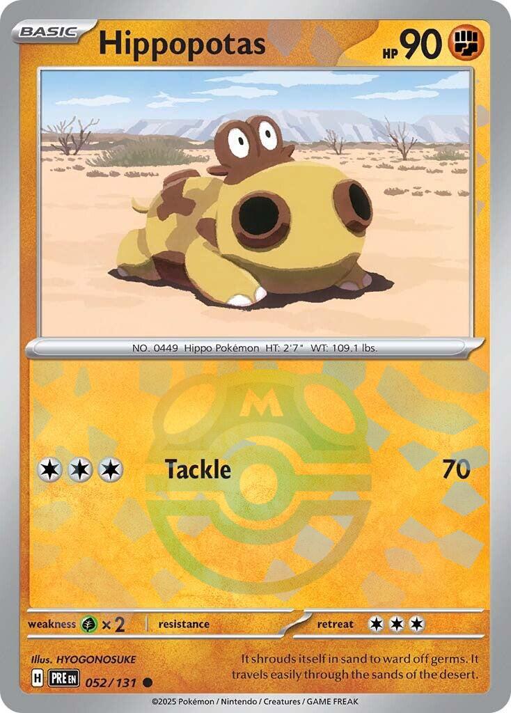 Hippopotas (052/131) (Master Ball Pattern) [Scarlet & Violet: Prismatic Evolutions] | L.A. Mood Comics and Games