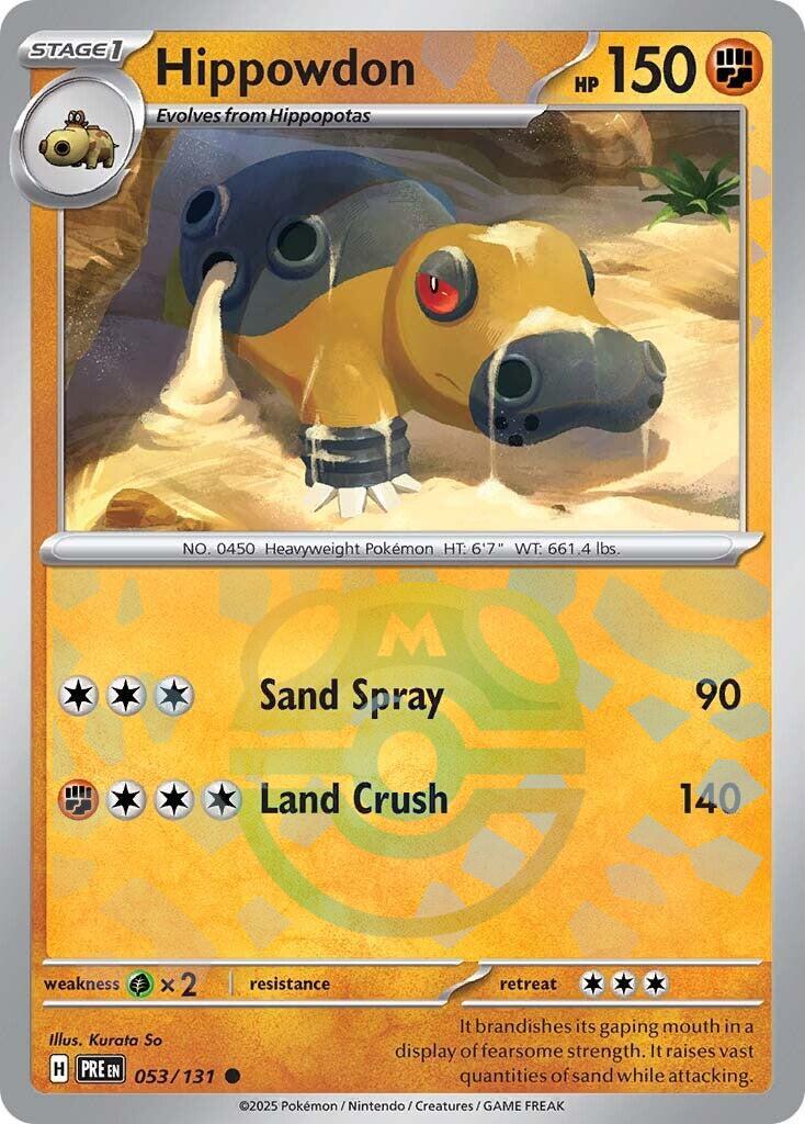 Hippowdon (053/131) (Master Ball Pattern) [Scarlet & Violet: Prismatic Evolutions] | L.A. Mood Comics and Games
