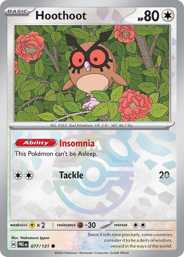 Hoothoot (077/131) (Master Ball Pattern) [Scarlet & Violet: Prismatic Evolutions] | L.A. Mood Comics and Games
