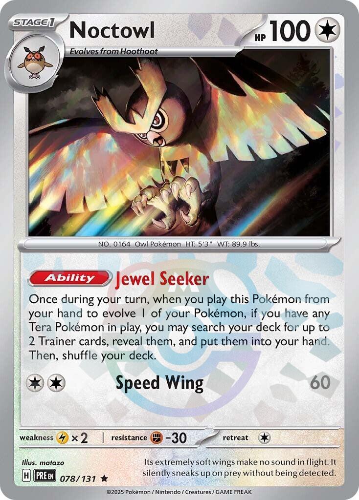 Noctowl (078/131) (Master Ball Pattern) [Scarlet & Violet: Prismatic Evolutions] | L.A. Mood Comics and Games