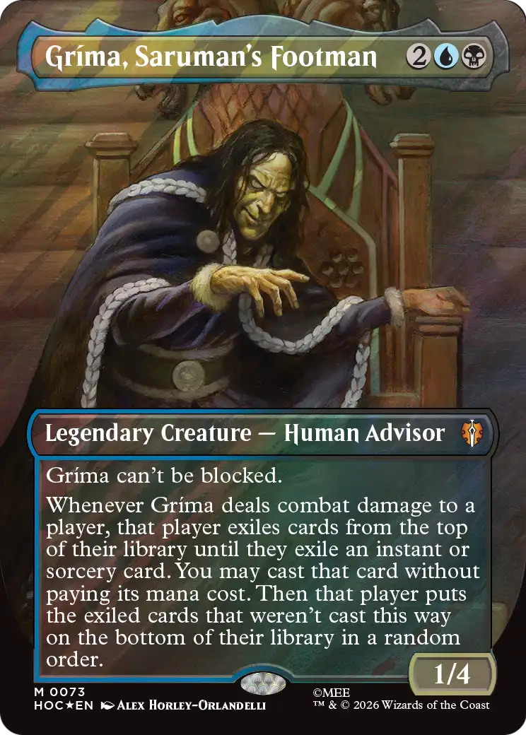 Grima, Saruman's Footman (Borderless) (Surge Foil) [The Hobbit: Eternal-Legal] | L.A. Mood Comics and Games
