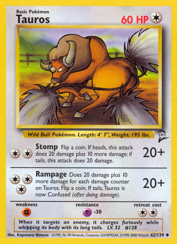 Tauros (62/130) [Base Set 2] | L.A. Mood Comics and Games