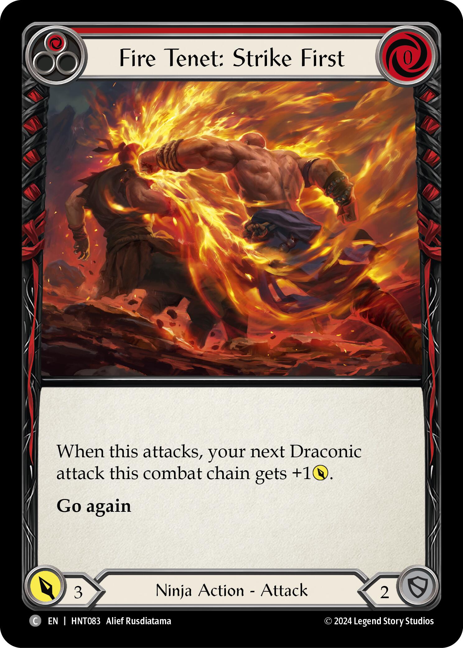 Fire Tenet: Strike First (Red) [HNT083] (The Hunted)  Rainbow Foil | L.A. Mood Comics and Games