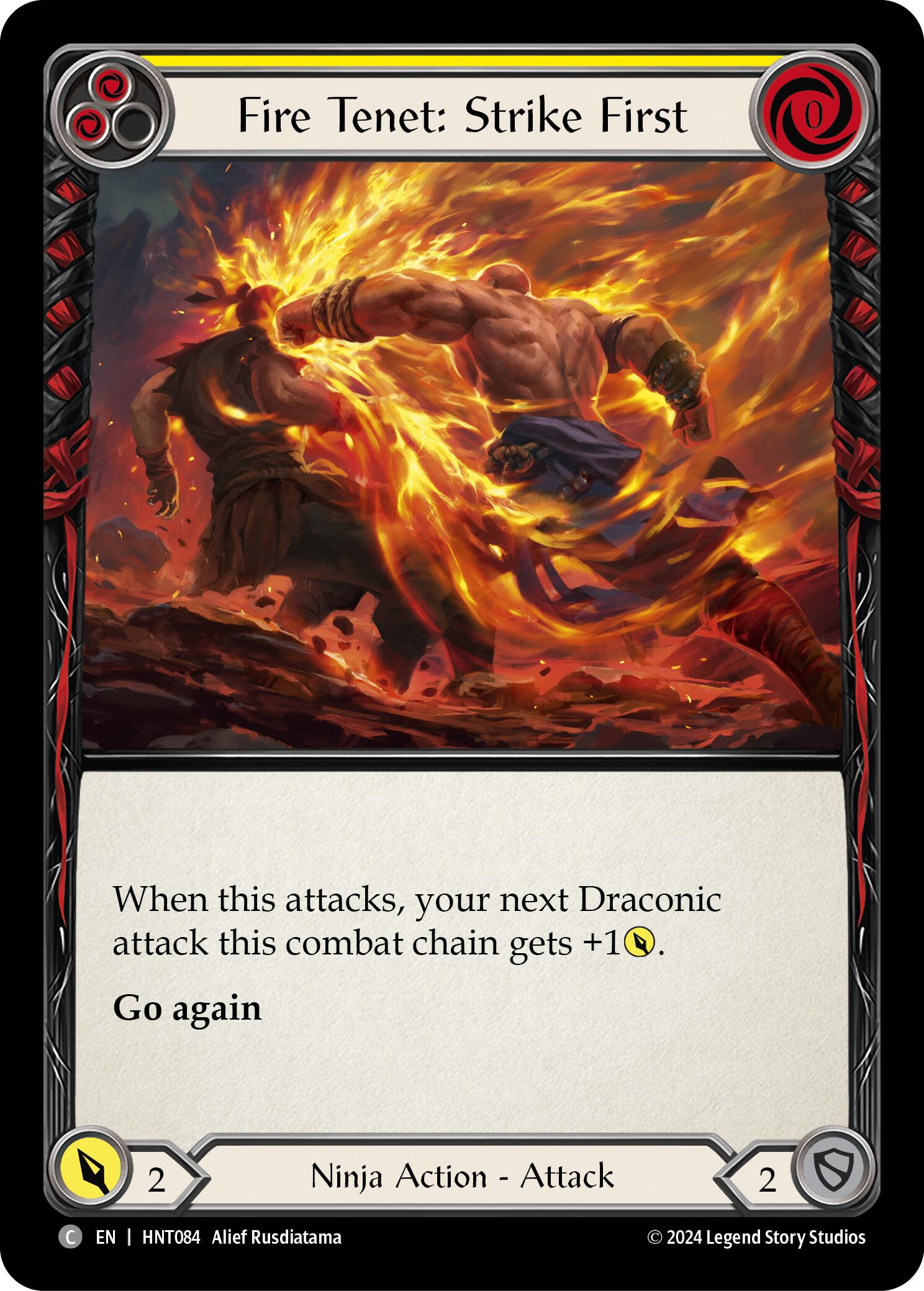 Fire Tenet: Strike First (Yellow) [HNT084] (The Hunted)  Rainbow Foil | L.A. Mood Comics and Games