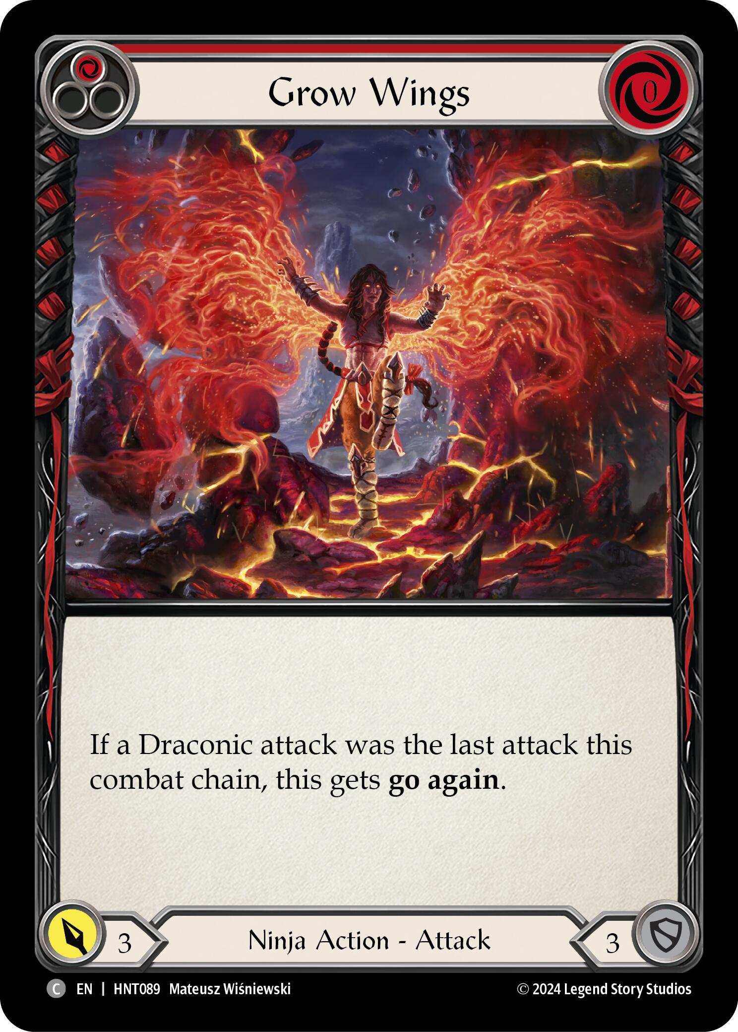 Grow Wings (Red) [HNT089] (The Hunted)  Rainbow Foil | L.A. Mood Comics and Games