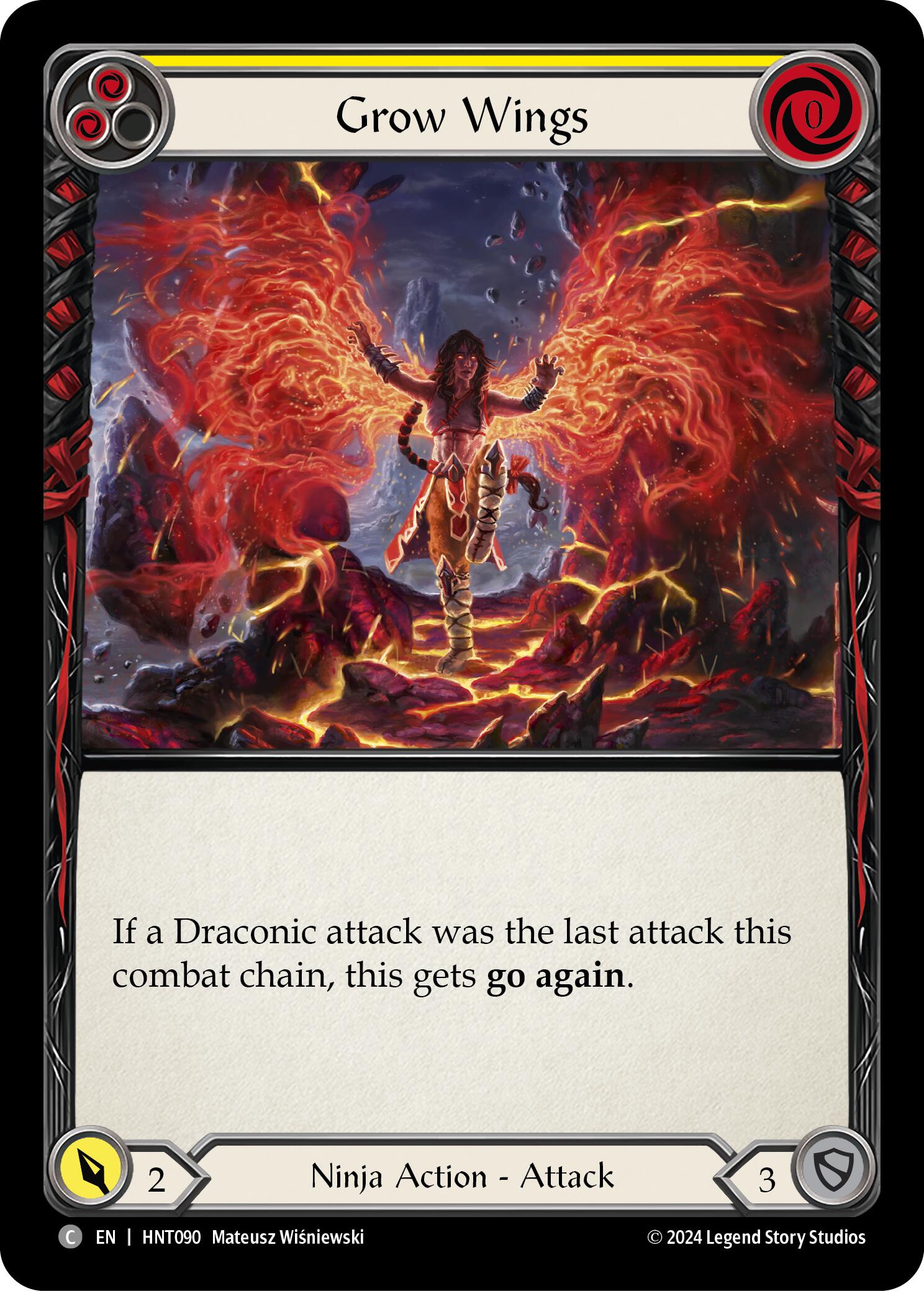 Grow Wings (Yellow) [HNT090] (The Hunted)  Rainbow Foil | L.A. Mood Comics and Games