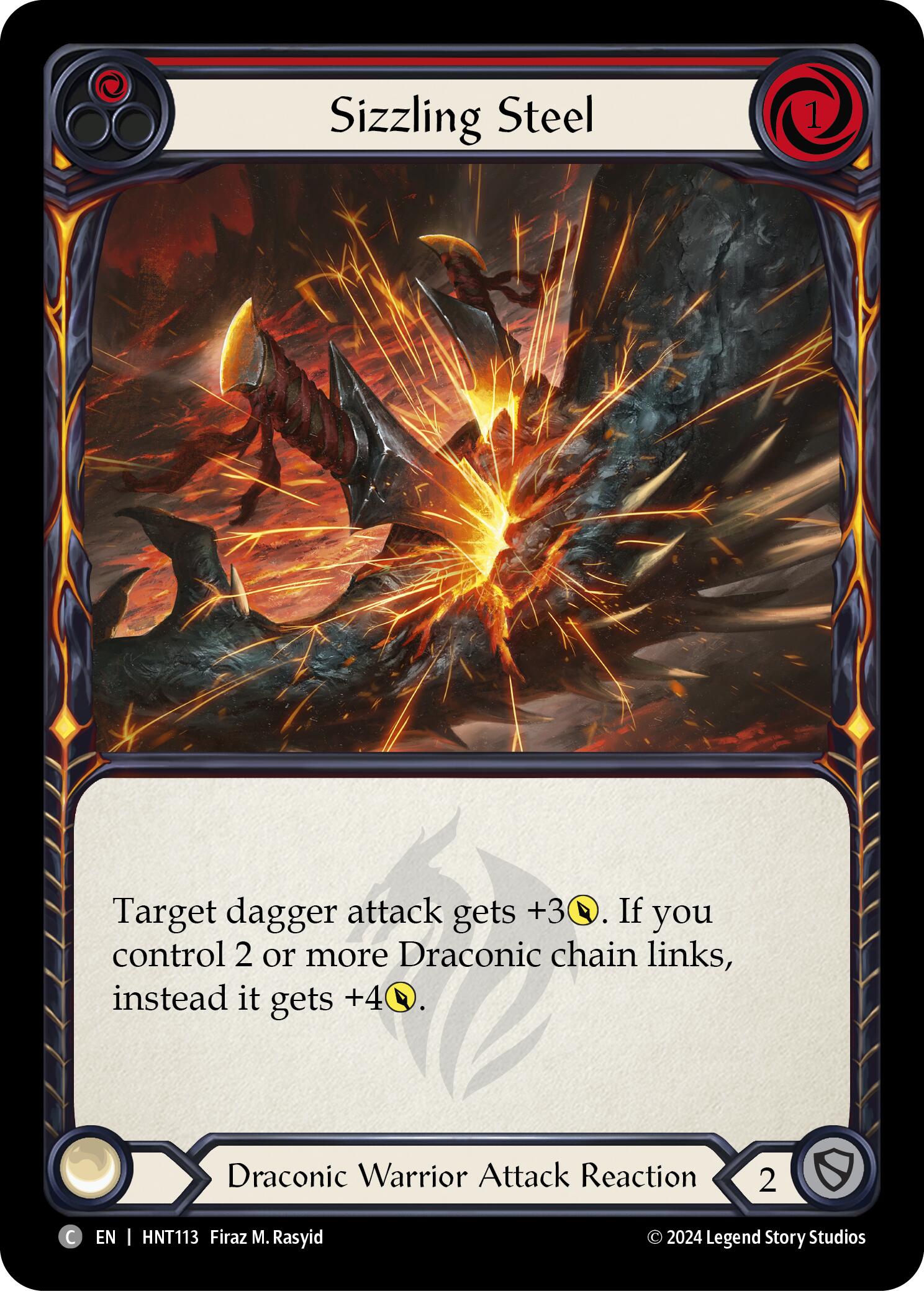 Sizzling Steel (Red) [HNT113] (The Hunted)  Rainbow Foil | L.A. Mood Comics and Games
