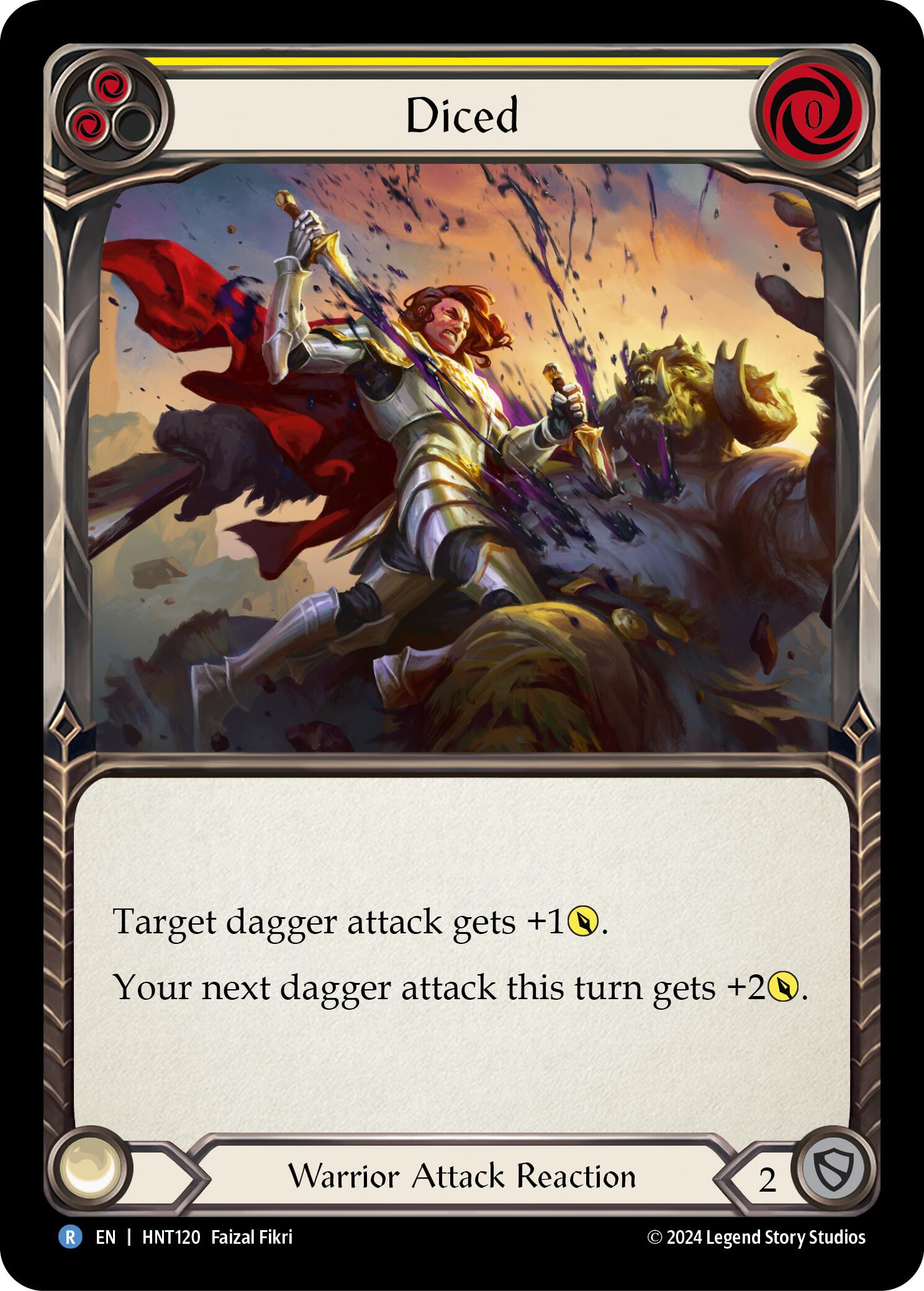 Diced (Yellow) [HNT120] (The Hunted)  Rainbow Foil | L.A. Mood Comics and Games