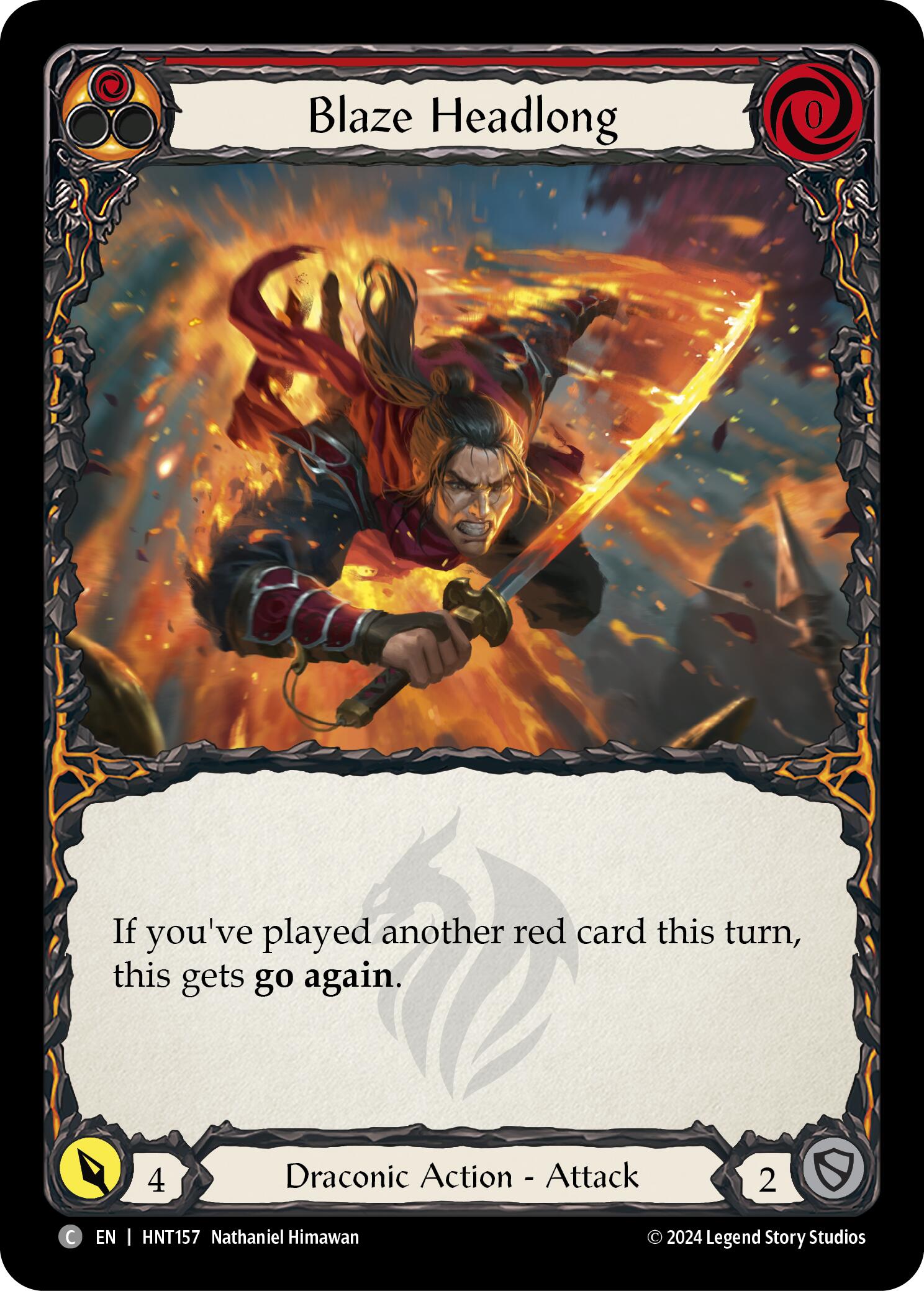 Blaze Headlong (Red) [HNT157] (The Hunted)  Rainbow Foil | L.A. Mood Comics and Games