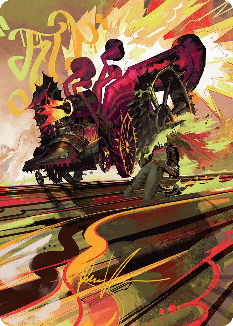 Rocketeer Boostbuggy Art Card (Gold-Stamped Signature) [Aetherdrift Art Series] | L.A. Mood Comics and Games