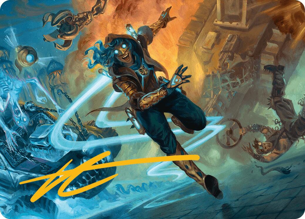Sita Varma, Masked Racer Art Card (Gold-Stamped Signature) [Aetherdrift Art Series] | L.A. Mood Comics and Games