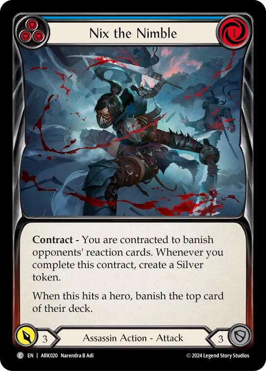 Nix the Nimble (Blue) [ARK020] (The Hunted Arakni Blitz Deck) | L.A. Mood Comics and Games