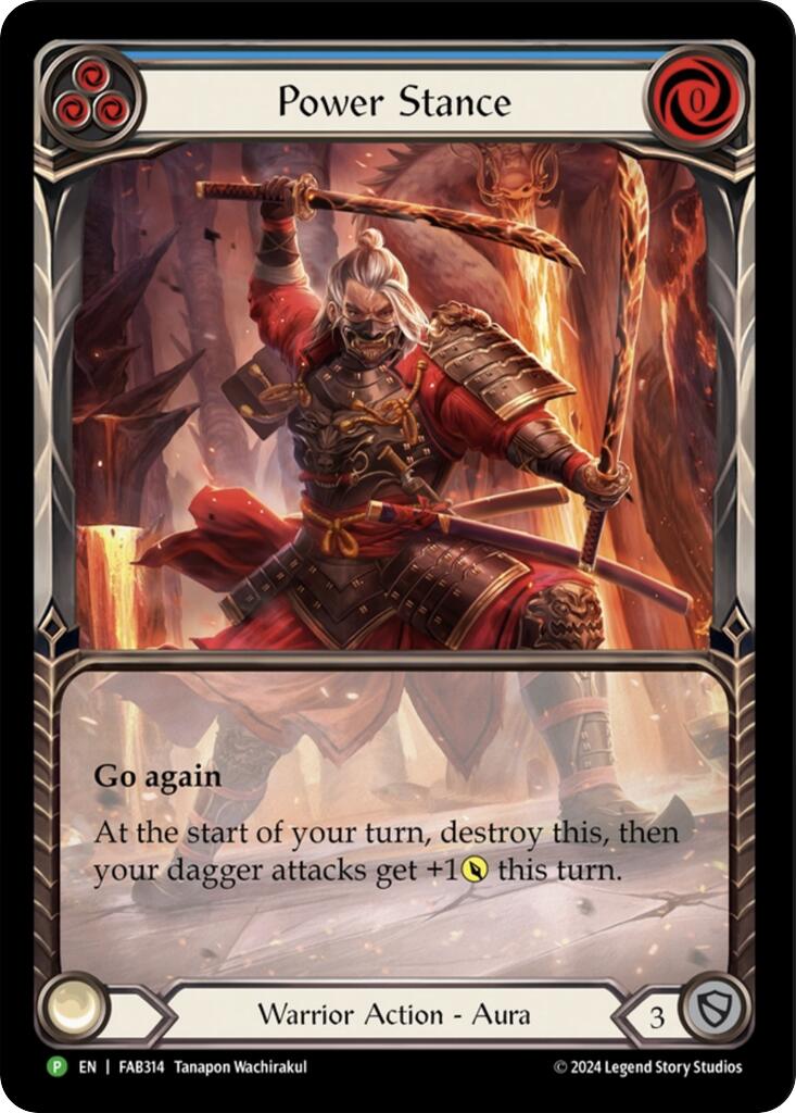 Power Stance (Blue) (Extended Art) [FAB314] (Promo)  Rainbow Foil | L.A. Mood Comics and Games