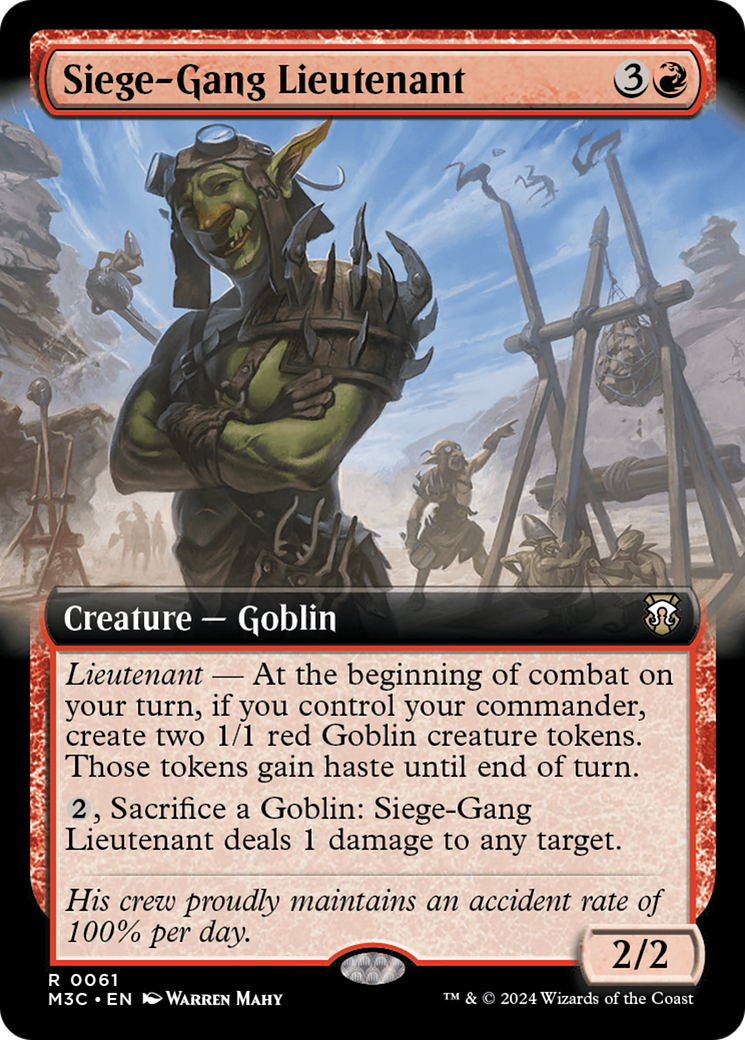 Siege-Gang Lieutenant (Extended Art) [Modern Horizons 3 Commander] | L.A. Mood Comics and Games