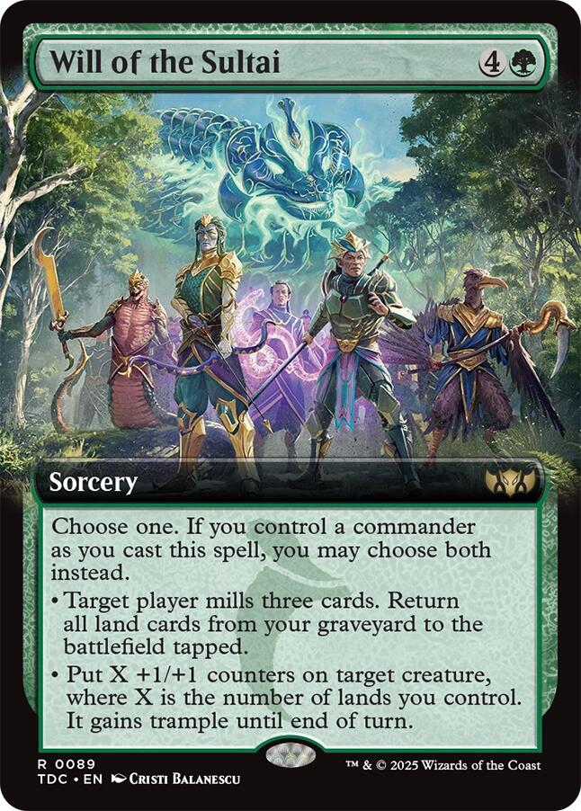 Will of the Sultai (Extended Art) [Tarkir: Dragonstorm Commander] | L.A. Mood Comics and Games