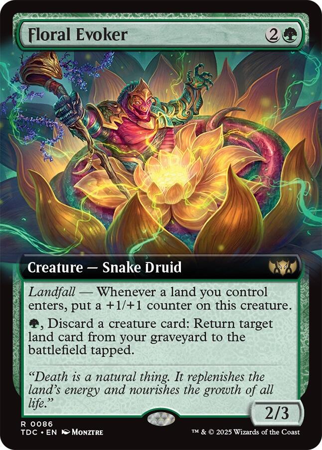Floral Evoker (Extended Art) [Tarkir: Dragonstorm Commander] | L.A. Mood Comics and Games