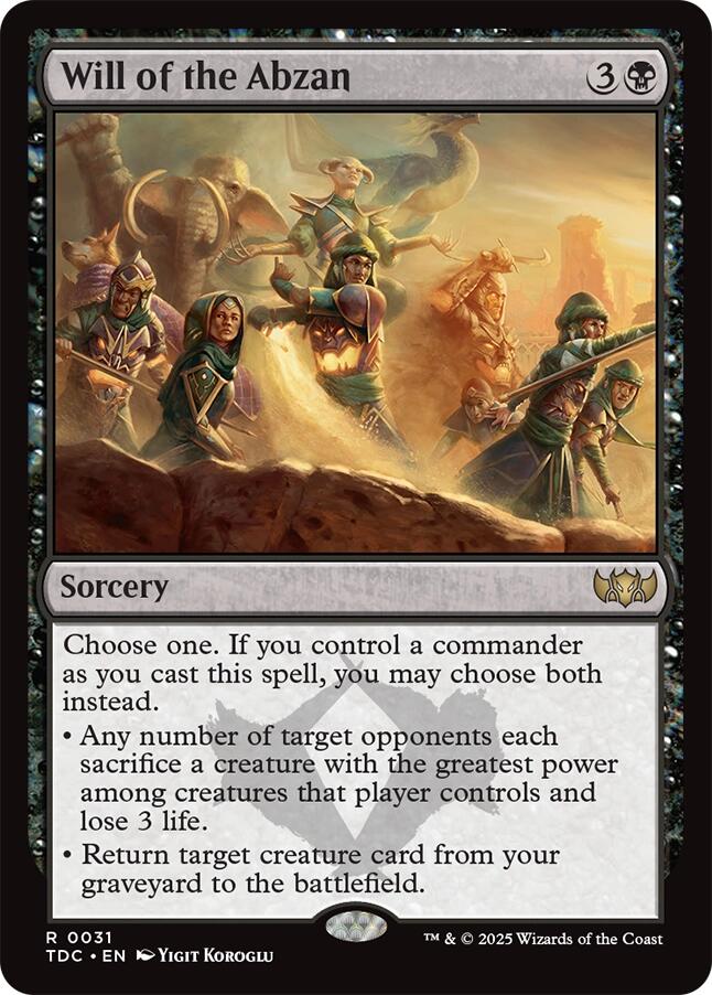 Will of the Abzan [Tarkir: Dragonstorm Commander] | L.A. Mood Comics and Games