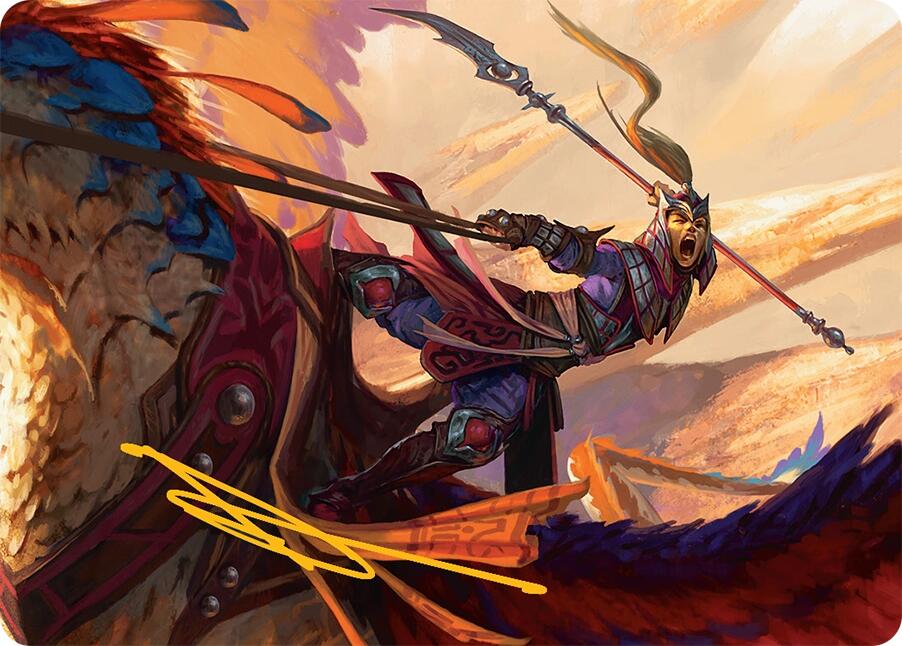 Dragonback Lancer Art Card (3/54) (Gold-Stamped Signature) [Tarkir: Dragonstorm Art Series] | L.A. Mood Comics and Games
