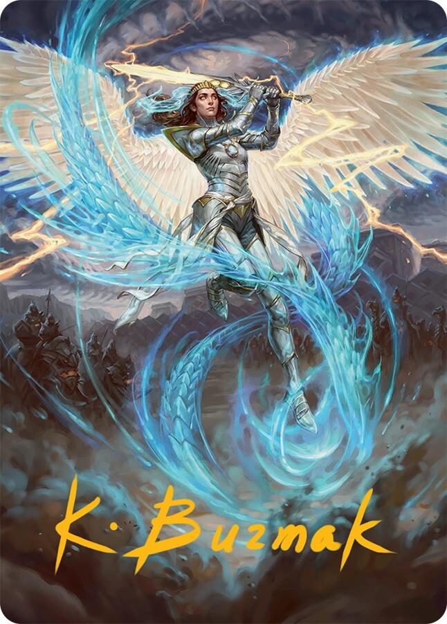 Elspeth, Storm Slayer Art Card (49/54) (Gold-Stamped Signature) [Tarkir: Dragonstorm Art Series] | L.A. Mood Comics and Games