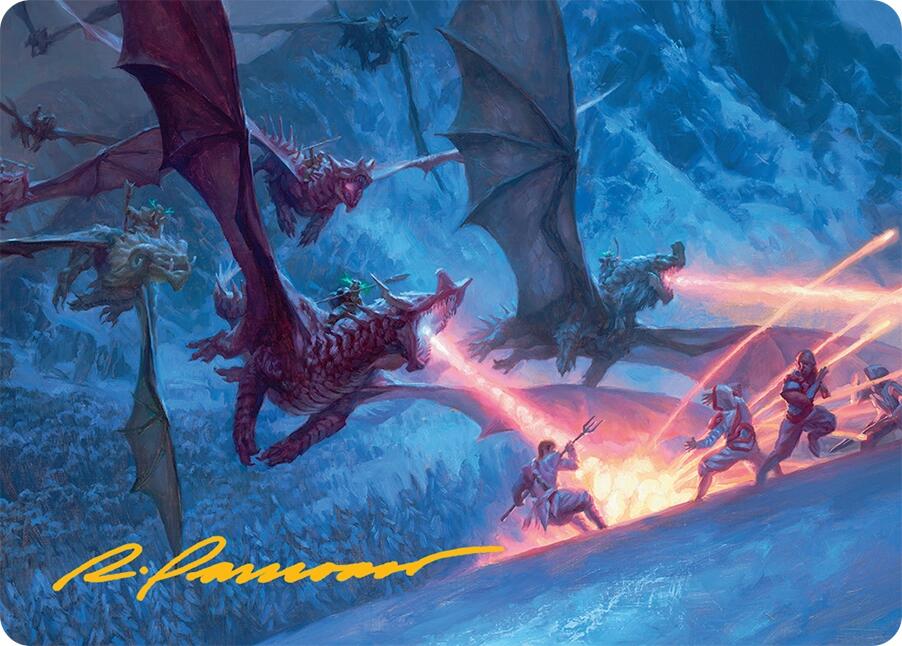 Dragonback Assault Art Card (22/54) (Gold-Stamped Signature) [Tarkir: Dragonstorm Art Series] | L.A. Mood Comics and Games