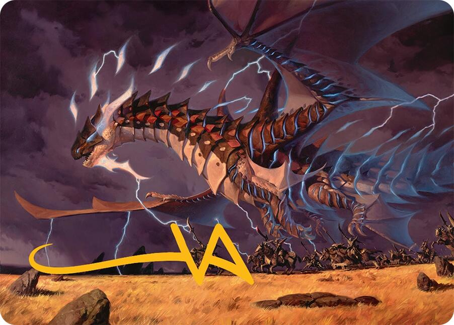 Neriv, Heart of the Storm Art Card (25/54) (Gold-Stamped Signature) [Tarkir: Dragonstorm Art Series] | L.A. Mood Comics and Games