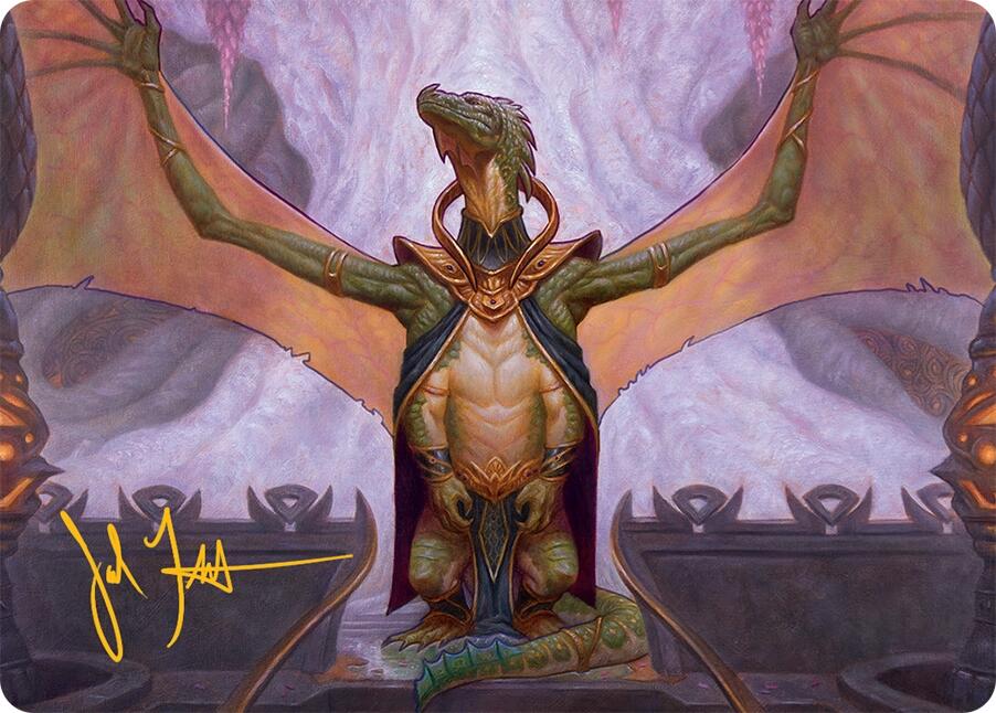 Kheru Goldkeeper Art Card (36/54) (Gold-Stamped Signature) [Tarkir: Dragonstorm Art Series] | L.A. Mood Comics and Games