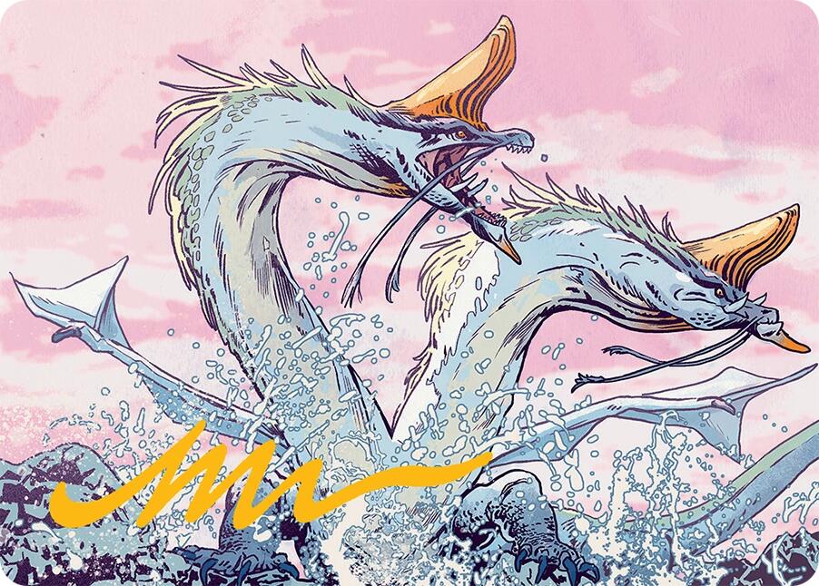 Twinmaw Stormbrood Art Card (39/54) (Gold-Stamped Signature) [Tarkir: Dragonstorm Art Series] | L.A. Mood Comics and Games
