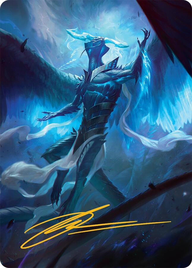 Ugin, Eye of the Storms Art Card (1/54) (Gold-Stamped Signature) [Tarkir: Dragonstorm Art Series] | L.A. Mood Comics and Games