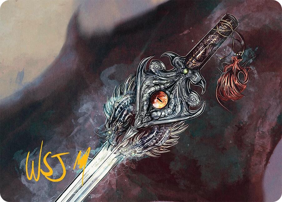 Dragonfire Blade Art Card (40/54) (Gold-Stamped Signature) [Tarkir: Dragonstorm Art Series] | L.A. Mood Comics and Games