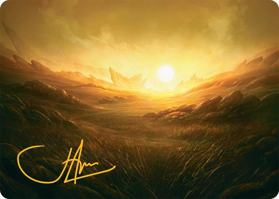 Plains Art Card (31/54) (Gold-Stamped Signature) [Tarkir: Dragonstorm Art Series] | L.A. Mood Comics and Games