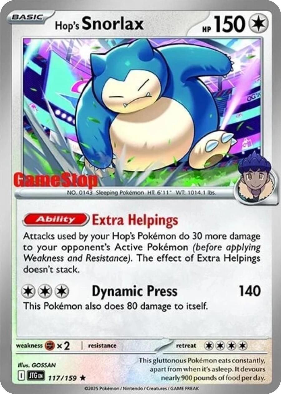 Hop's Snorlax (117/159) (GameStop) (Cosmos Holo) [Scarlet & Violet: Journey Together] | L.A. Mood Comics and Games