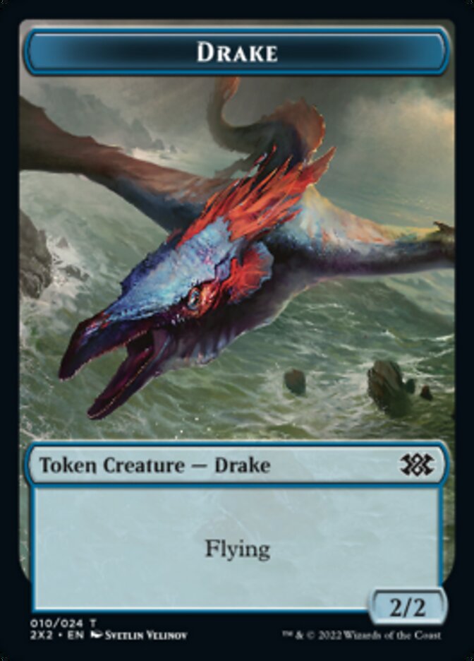 Drake // Aven Initiate Double-Sided Token [Double Masters 2022 Tokens] | L.A. Mood Comics and Games