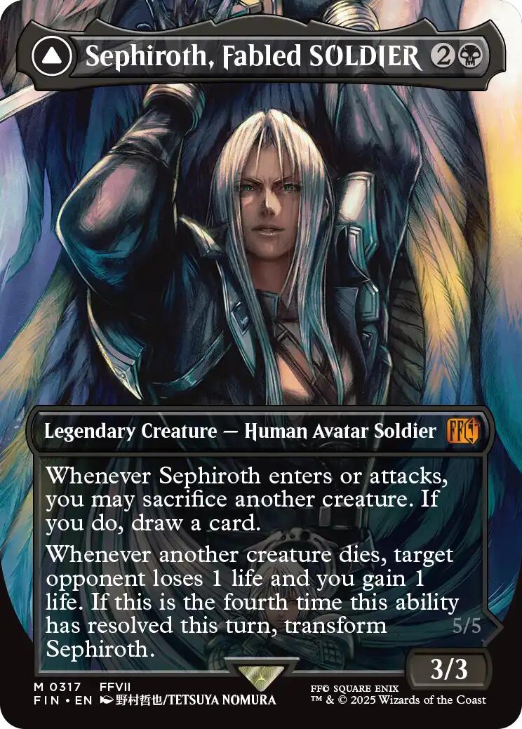 Sephiroth, Fabled SOLDIER // Sephiroth, One-Winged Angel (Borderless) (0317) [FINAL FANTASY] | L.A. Mood Comics and Games