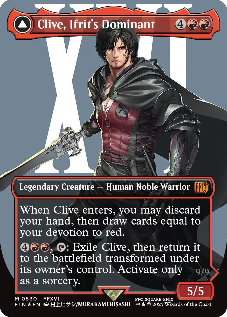 Clive, Ifrit's Dominant // Ifrit, Warden of Inferno (Borderless) (Surge Foil) [FINAL FANTASY] | L.A. Mood Comics and Games