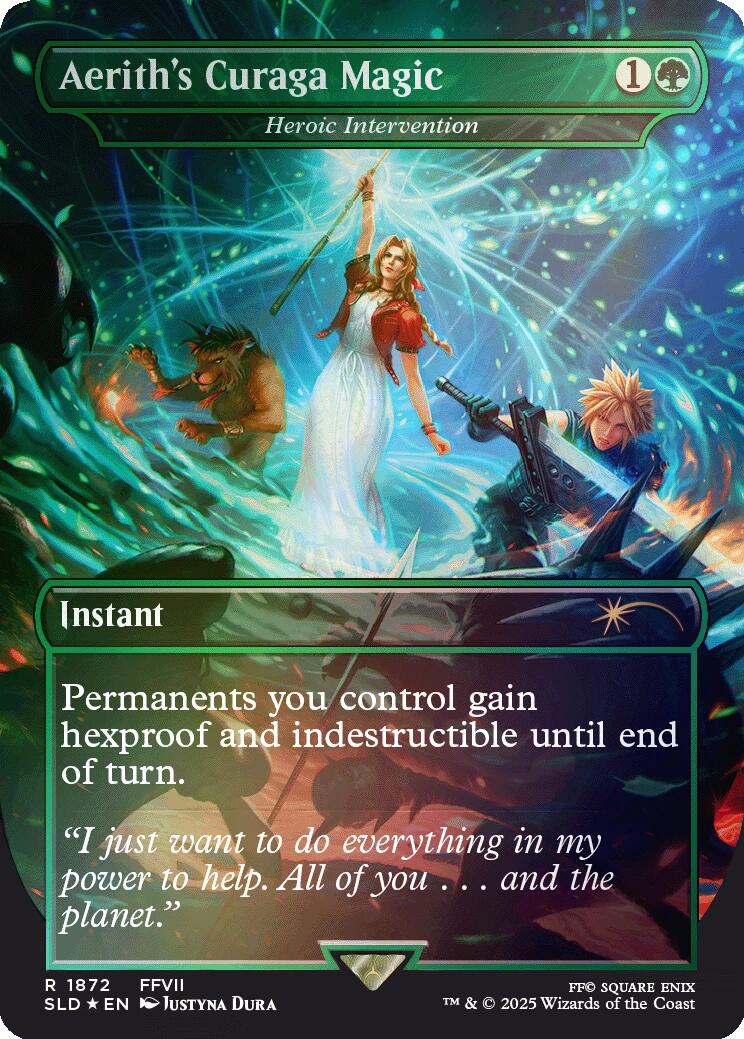 Aerith's Curaga Magic - Heroic Intervention (Rainbow Foil) [Secret Lair Drop Series] | L.A. Mood Comics and Games