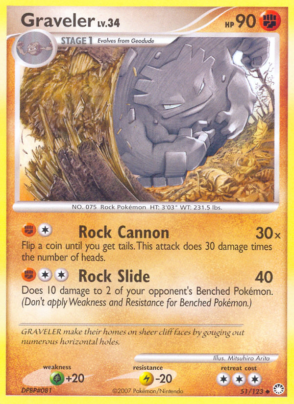 Graveler (51/123) [Diamond & Pearl: Mysterious Treasures] | L.A. Mood Comics and Games