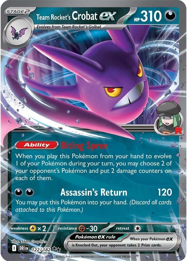 Team Rocket's Crobat ex (122/182) [Scarlet & Violet: Destined Rivals] | L.A. Mood Comics and Games
