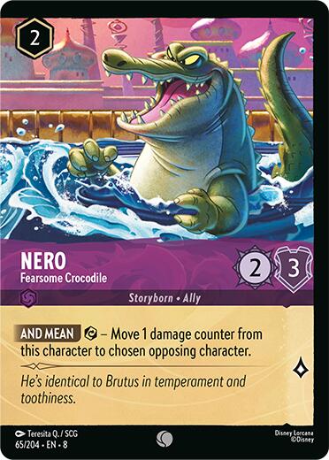 Nero - Fearsome Crocodile (Cold Foil) (65/204) [Reign of Jafar] | L.A. Mood Comics and Games