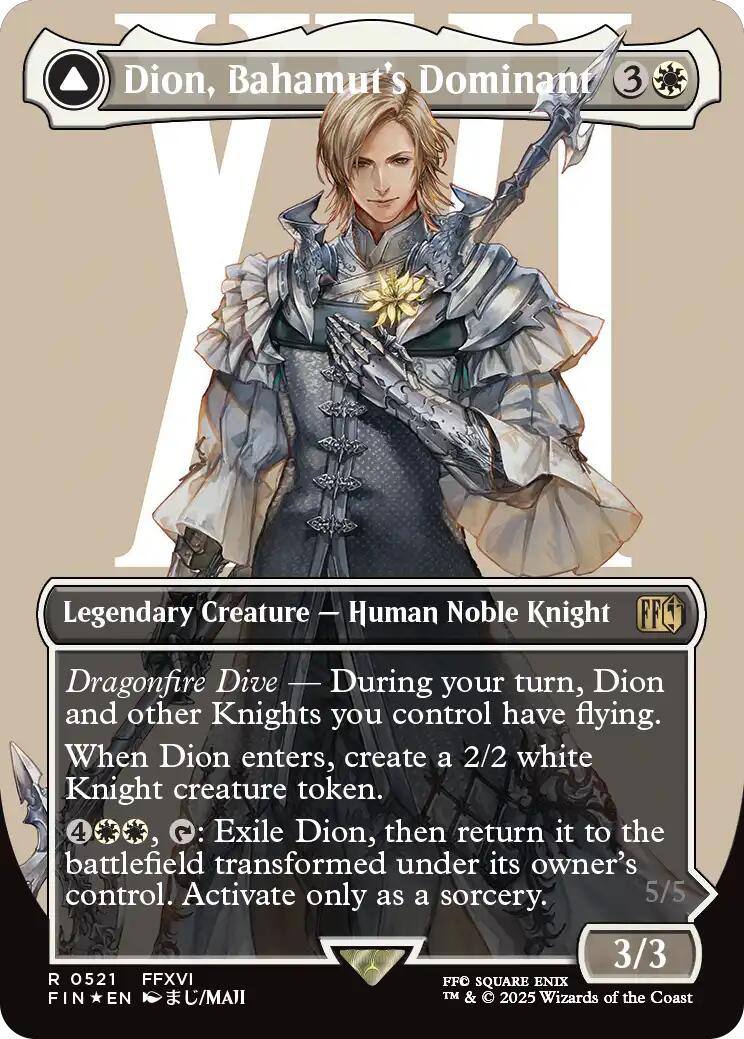 Dion, Bahamut's Dominant // Bahamut, Warden of Light (Borderless) (Surge Foil) [FINAL FANTASY] | L.A. Mood Comics and Games