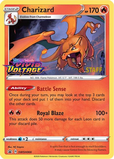 Charizard (SWSH066) (Staff Prerelease Promo) [Sword & Shield: Black Star Promos] | L.A. Mood Comics and Games