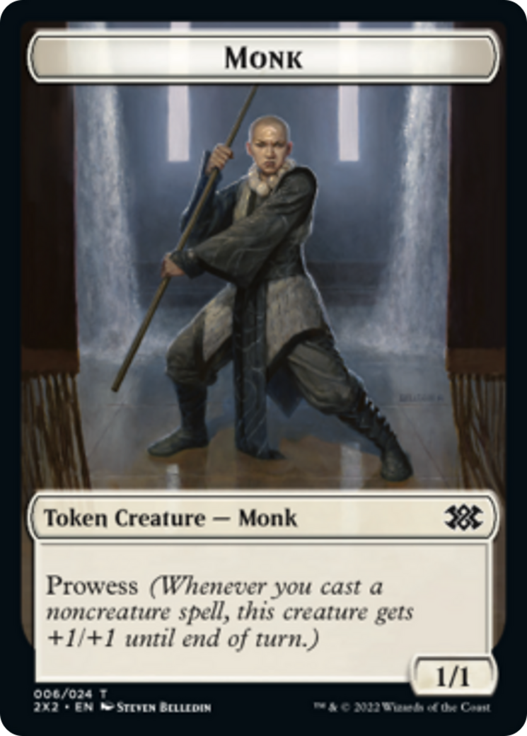 Spider // Monk Double-Sided Token [Double Masters 2022 Tokens] | L.A. Mood Comics and Games